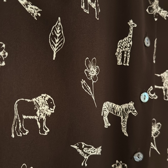 Brown animal and floral print dress - Talbots - Picture 6 of 7